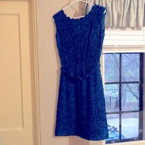 Vintage 1950's-1960's royal blue ribbon dress